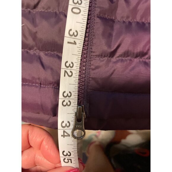 Eddie Bauer Purple Microlight Down Parka Hooded Long Puffy Sz XL - Picture 12 of 12